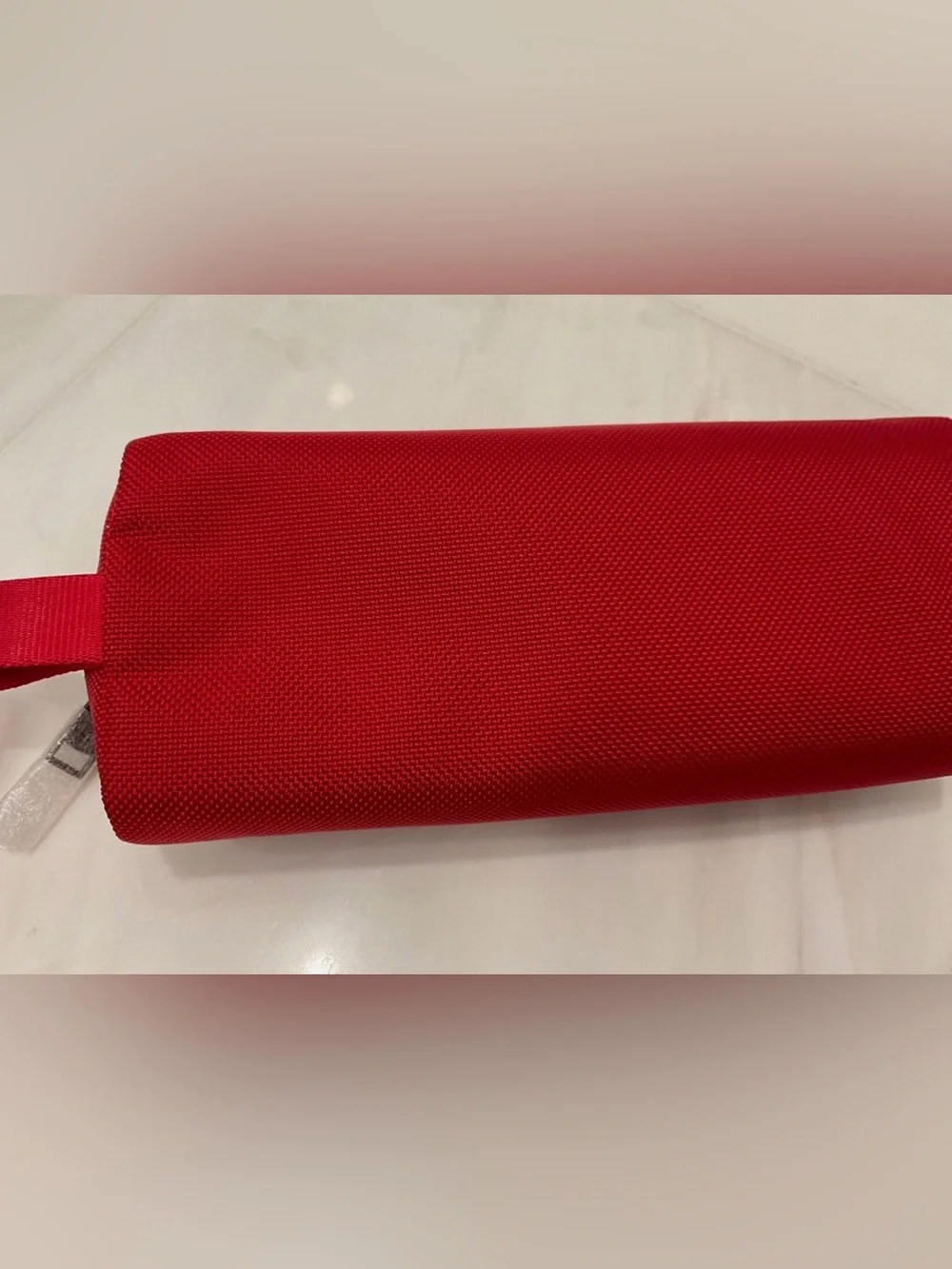 TUMI Zippered Ballistic Nylon Pencil Case Cord Pouch w/ CORD KEEPER - TUMI RED